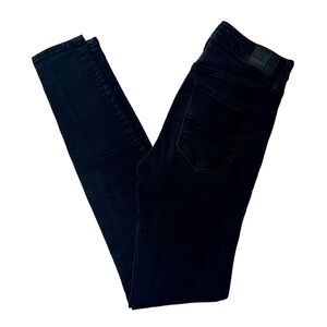 AE Next Level Stretch Ripped Super High-Waisted Black Jegging Size 4